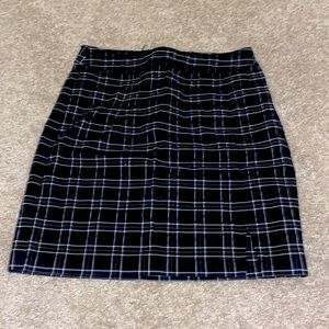 Black and white plaid mini skirt